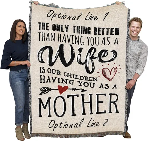 Miniatura 15 de Pure Country Weavers Manta The Only Thing Better Wife Children Mother – Tapiz de regalo tejido de algodón – Fabricado en los Estados Unidos