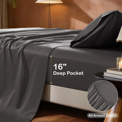 Miniatura 6 de SONORO KATE 100% Organic Cotton Sheets Set - 1000 High Thread Count, GOTS Certified Long Staple Cotton Bed Sheets, Soft, Breathable 5-Star Hotel