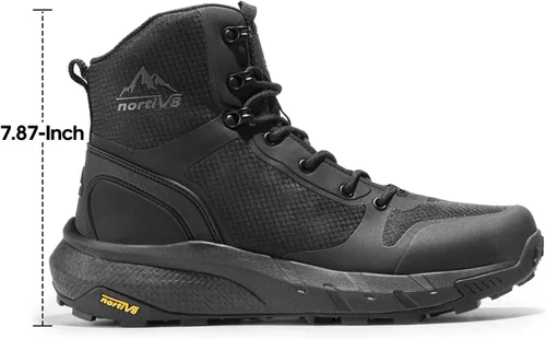 Miniatura 7 de NORTIV 8 Botas tácticas militares para hombre, ligeras y cómodas, con cremallera lateral para todo el día, botas de trabajo, para motocicleta, botas