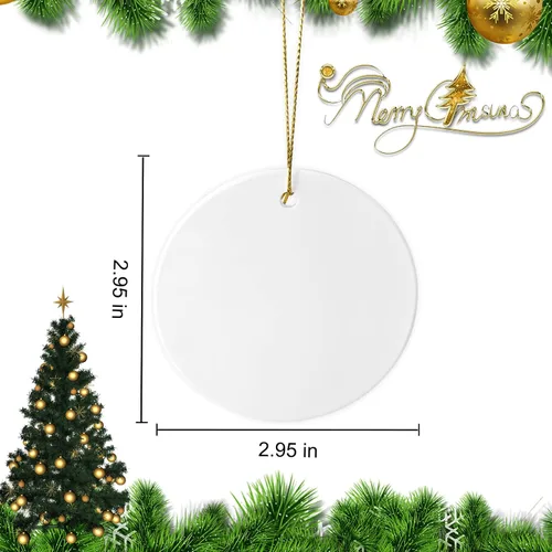 Miniatura 2 de Adornos de cerámica para sublimación, 25 unidades de discos redondos de porcelana blanca a granel para impresión de prensa térmica, regalo Blanco