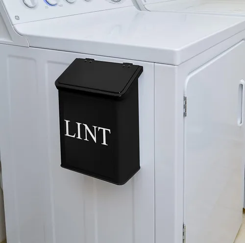 Miniatura 7 de Calindiana - Contenedor magnético moderno de metal para decoración y accesorios de lavandería con tapa para lavandería, para organización y Blanco