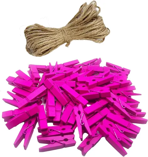Miniatura 7 de 100 pinzas pequeñas de madera negras resistentes para ropa seca en tendedero, clips para bolsas, manualidades, fotos, hogar, escuela, manualidades