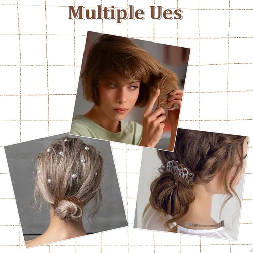 Miniatura 3 de Peines de pelo francés para mujer, 12 piezas de peines versátiles, peine de peluquero profesional para peinar y aseo para flequillo, extensiones