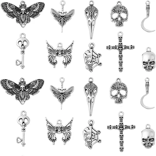 Miniatura 19 de LiQunSweet 100 piezas de 10 estilos antiguos de vida oceánica, dijes de peces de animales marinos para manualidades, collares, pulseras