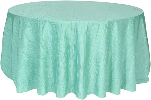 Miniatura 57 de Your Chair Covers - Mantel redondo de tafetán arrugado de 132 pulgadas - Mantel de comedor color champán, brillante aplastado para bodas, fiestas
