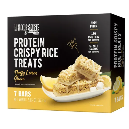 Miniatura 25 de Barritas de Arroz Crujiente de Proteína, 15g de Proteína, 3g-7g de Carbohidratos Netos, Bajo en Carbohidratos, Esponjoso, Suave, Gomoso, Sin Gluten