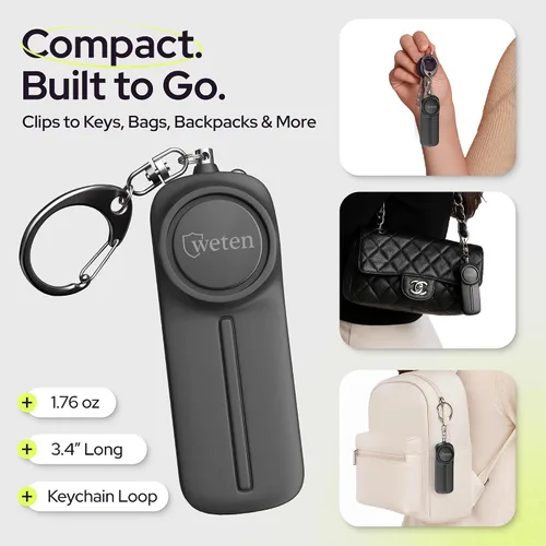 Miniatura 5 de Llavero de Alarma Personal para Mujeres Autodefensa - Dispositivo de Alerta de Silbato de Seguridad Fuerte con Luz LED – Sirena de Mano de Seguridad
