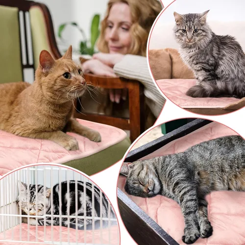 Miniatura 40 de Paquete de 4 Almohadillas Autocalentables para Gatos, Alfombrilla Autocalentable para Perros que Refleja el Calor Corporal, Almohadilla Térmica