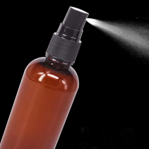Miniatura 4 de Paquete de 12 botellas de spray de niebla fina de 3.3 onzas, botellas de plástico ámbar para aceites esenciales, perfumes, alcohol, botella