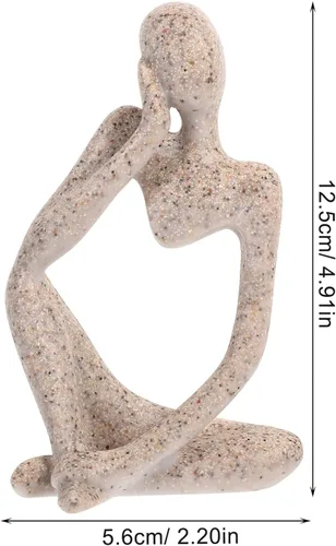 Miniatura 6 de Estatuilla de pensador de resina, escultura abstracta, estatua decorativa para el hogar, oficina, estantería y escritorio, arte estético único