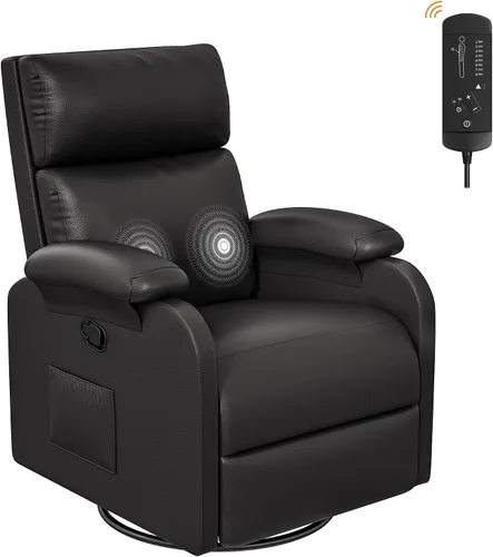 Miniatura 7 de Silla reclinable Homall, silla oscilante giratoria de 360 para adultos, silla de masaje para guardería con respaldo y reposapiés ajustables, sillas