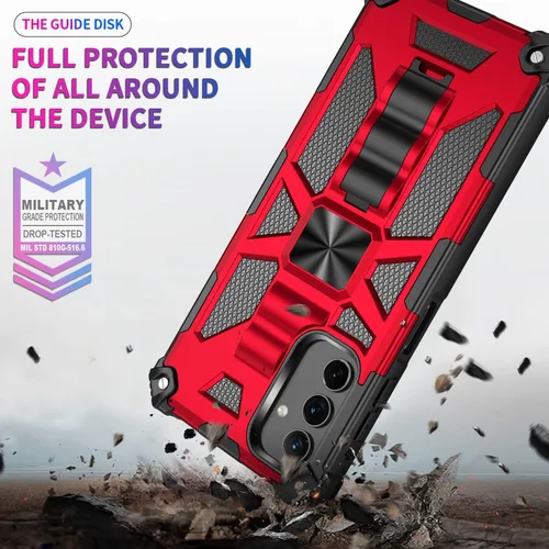 Miniatura 4 de Asuwish Funda para Samsung Galaxy A14 5G con protector de pantalla de vidrio templado y accesorios para celda, soporte protector híbrido resistente