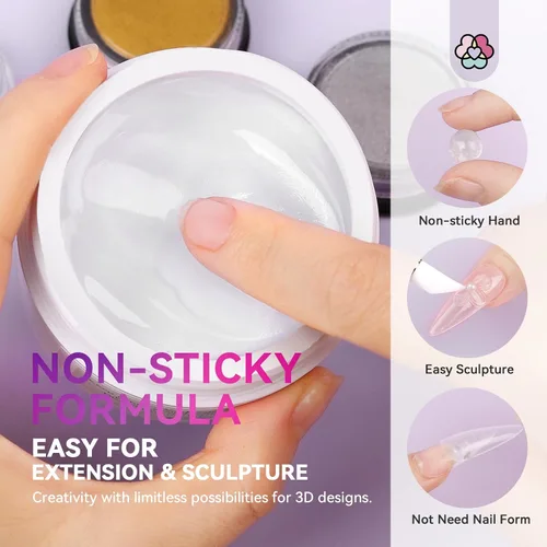 Miniatura 4 de SAVILAND Gel Constructor Sólido para Uñas - 60 g de Gran Capacidad, Geles de Uñas 3D, Gel Escultórico para Arte, No Pegajoso, Adhesivo para Tallado