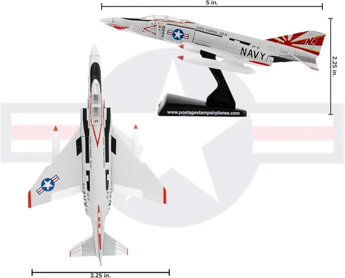 Miniatura 9 de Daron Worldwide Trading Postage Stamp F-4B Phantom II Sundowners Vehículo (Escala 1/155)