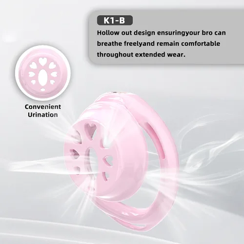 Miniatura 3 de Love Chastity Lock - Jaula para pene negativa, dispositivo ligero de castidad masculina con 6 anillos para el pene y catéter y bloqueo invisible