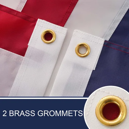 Miniatura 6 de Bradford Bandera dominicana de 3 x 5 pies para exteriores, bordada de República Dominicana para pared, bandera dominicana de doble cara con ojales