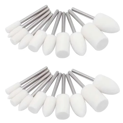 Cabezas pulidoras de lana para montar en dremel o herramientas giratorias, accesorio, vástago de 1/8 pulgadas