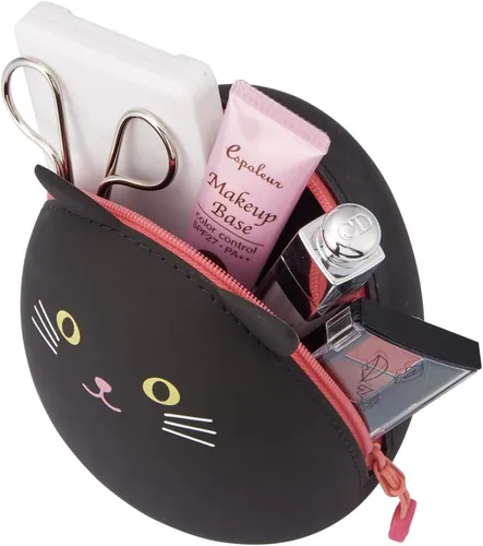 Miniatura 3 de LIHITLAB PuniLabo - Bolsa con cremallera, forma de huevo, 3.8 x 4.7 pulgadas, gato negro (A7783-3)