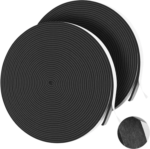 Miniatura 13 de Cintas de Espuma de 66 Pies Autoadhesivas, Tiras Selladoras de Espuma de 1/2 Pulgada x 1/8 Pulgada x 33.1 Pies Cada Rollo, Burletes de Alta Blanco