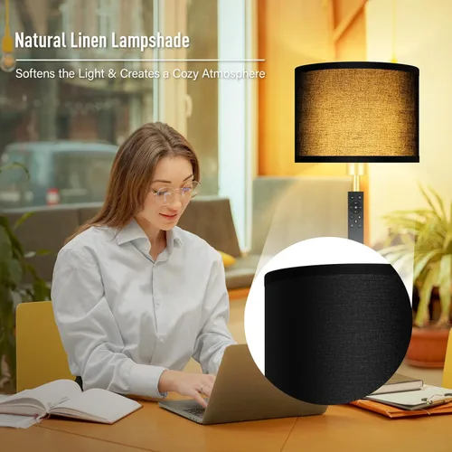 Miniatura 4 de Lámparas de pie doradas para sala de estar, lámpara de pie regulable sin escalones con control remoto, temperatura de color y brillo ajustables
