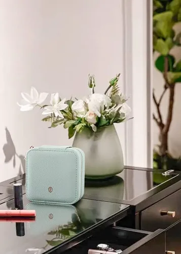 Miniatura 3 de S.Leaf Organizador de joyas de viaje para mujer, caja de viaje pequeña, caja de viaje portátil, estuche de joyería de viaje, organizador de joyas