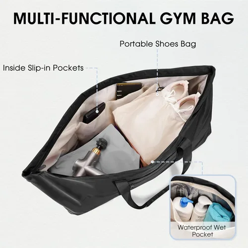 Miniatura 3 de Bolsa grande para esterilla de yoga con compartimento para zapatos y bolsillo impermeable, bolsa de gimnasio para pilates con soporte para esterilla