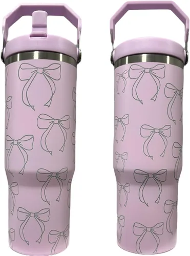 Miniatura 13 de Botella de agua de acero inoxidable de 40 oz taza Longhorn Bottle Bull Tumbler Cow Gift Western Water Bottle Cup (24oz Cream(90)-Longhorn (D35))