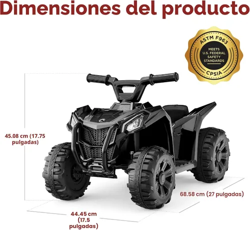 Miniatura 7 de Best Choice Products - Vehículo de juguete para niños de 6V, cuatriciclo de 4 ruedas, ATV con velocidad máxima de 1.8 MPH, neumáticos con dibujo