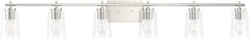 Miniatura 28 de Progress Lighting Adley Collection - Lámpara de tocador de baño tradicional con 3 luces, de cristal transparente, color negro mate, 7-5/8 x 23 Mate