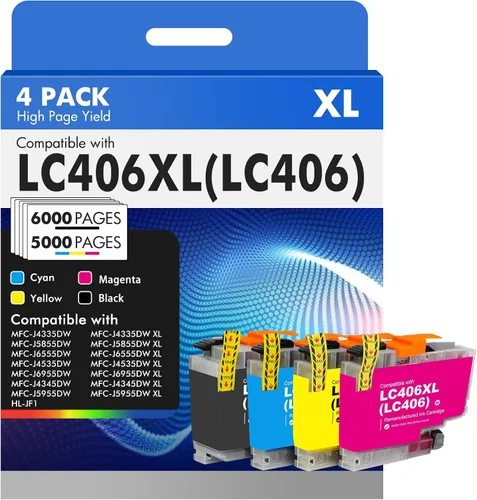 LC406 LC406XL - Cartuchos de tinta para impresora Brother LC 406XL 406 XL para MFC-J4335DW MFC-J5855DW MFC-J6555DW MFC-J4535DW MFC-J6955DW