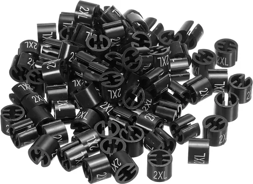 PATIKIL Marcador de ropa para colgar ropa tamaño 2XL para codificación de colores de ropa, negro, paquete de 100
