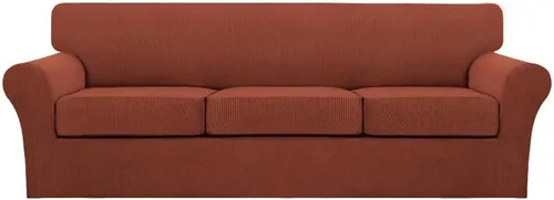 Miniatura 140 de Turquoize 2 fundas para sillas de sala de estar, funda de sofá con fundas de cojín individuales, funda de muebles para sillas (silla, beige biscotti)