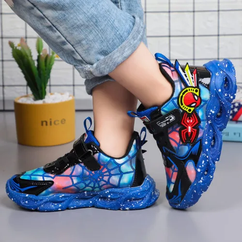 Miniatura 4 de RAYCHY Zapatos con luz LED para niños y niñas, ligeros, de malla, transpirables, para caminar