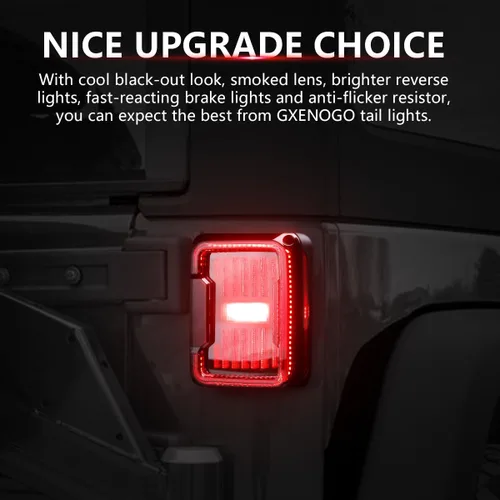 Miniatura 4 de Luces traseras LED compatibles con 2007-2017 Jeep Wrangler JK, luz de freno de marcha atrás, luces traseras de respaldo, lámparas de marcha diurna