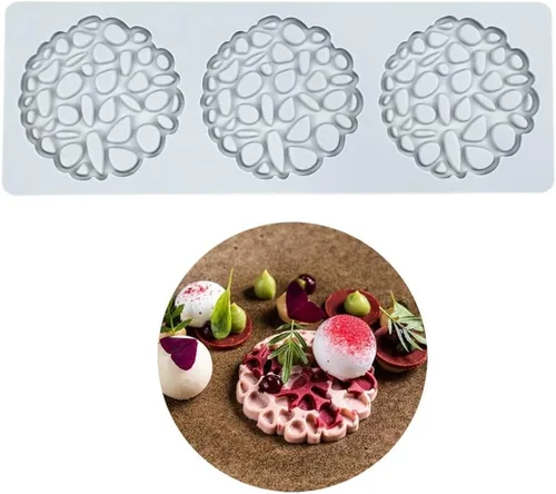 Moldes de silicona 3D de hojas huecas para chocolate, molde de panal de abeja, caramelo, patrón de flores, molde para fondant, decoración de tartas