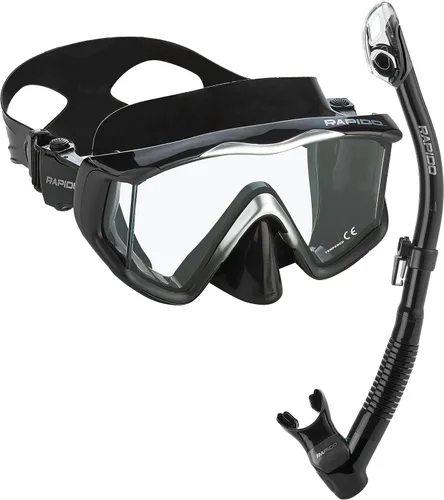 Phantom Aquatics Rapido Clareza Máscara de Tres Lentes y Snorkel Combo