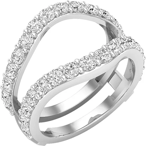 Dazzlingrock Collection Anillo doble de 1.75 quilates (1.75 quilates) para mujer, con diamantes cultivados en laboratorio, disponible en metal de
