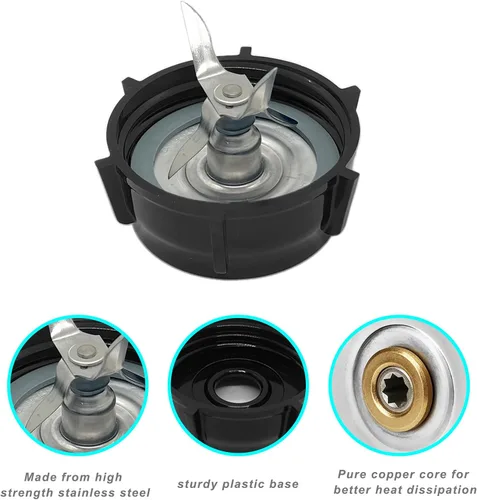 Miniatura 2 de Para Oster Blender Piezas de Repuesto Blender Cuchilla de Trituradora de Hielo con Tapa Base Tarro Acoplamiento Perno Eslingor Pin y 2 Junta