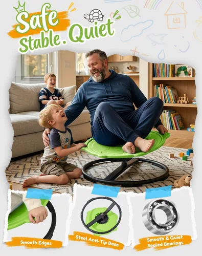 Miniatura 6 de Silla giratoria de tortuga para niños autistas, juguete giratorio sensorial, silla giratoria para niños con autismo, asiento giratorio sensorial