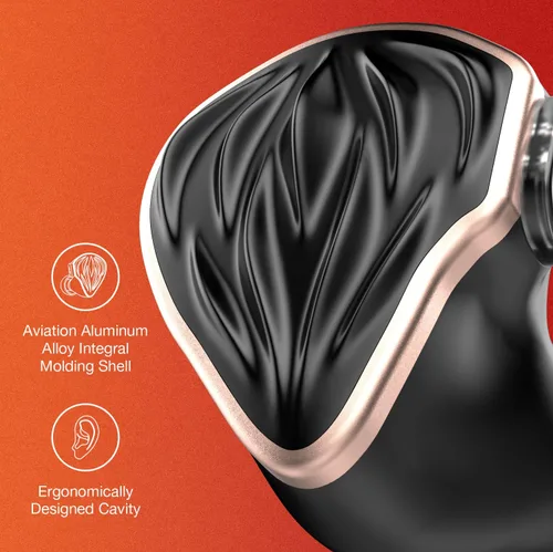 Miniatura 3 de Hidizs Monitores intrauditivos MS3, auriculares híbridos IEM con cable 2BA+1DD, incluye 3 filtros de afinación neumática, exclusivo escenario