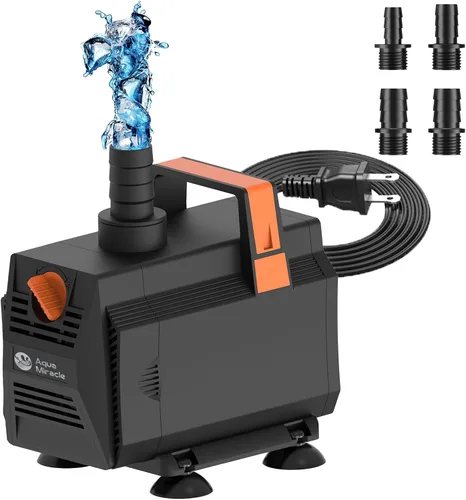 AquaMiracle Bomba de Agua Sumergible de 600GPH para Estanque (2270L/H, 35W), Bomba de Fuente de Agua Bomba de Agua para Acuario con Control de Flujo