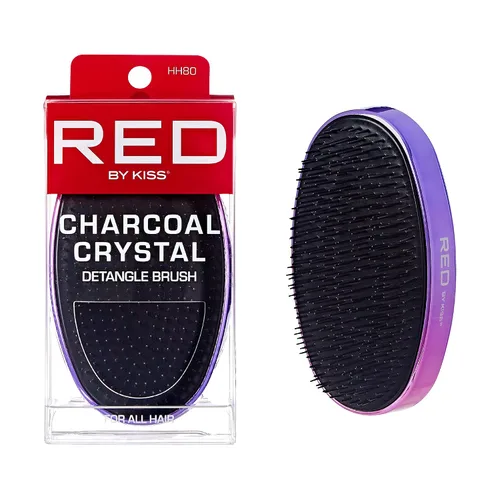 RED by Kiss Cepillo desenredante para hombres, mujeres y niños. Cepillos desenredantes de carbón de cristal para cabello grueso, rizado, natural,