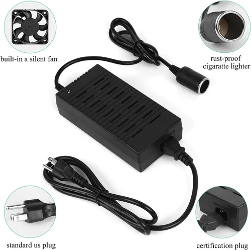 Miniatura 3 de Convertidor de CA a CC, 110-220V a 12V 96W 8A Adaptador de corriente de coche, adaptador de corriente para enchufe de encendedor de cigarrillos