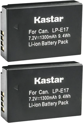 Kastar Paquete de 2 baterías de repuesto LP-E17 para Canon Rebel SL2, EOS Rebel T6i, EOS Rebel T6s, EOS Rebel T7i, EOS Rebel T8i, EOS M3, EOS M5,