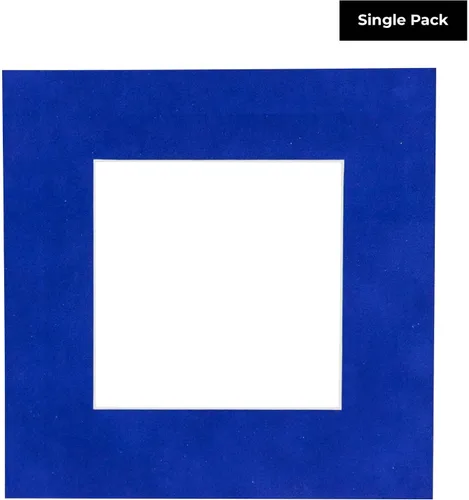 Miniatura 3 de Tapete de 12 x 12 pulgadas para fotos de 8 x 8 pulgadas, tablero de cuadros de gamuza azul real precortado para marcos de 12 x 12 pulgadas, corte