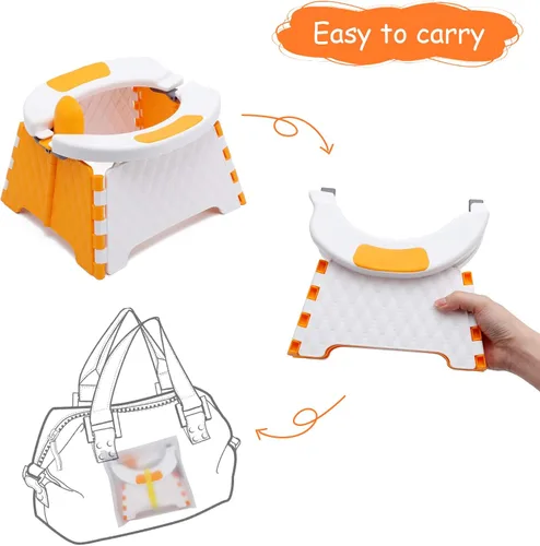 Miniatura 2 de Asiento de entrenamiento portátil para niños pequeños, inodoro plegable para niños, inodoro plegable para niños, orinal de viaje para automóvil