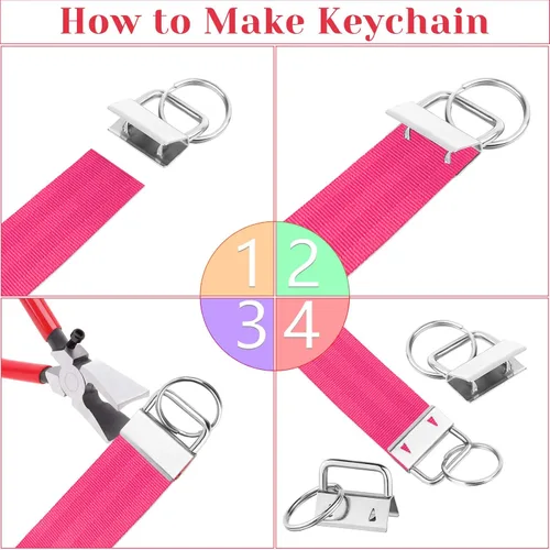 Miniatura 10 de shynek - 50 piezas de accesorios para llavero de 1 pulgada con herramienta de alicates para llavero y abrazadera de muñeca, Varios