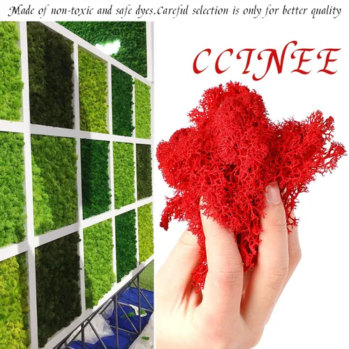 Miniatura 3 de CCINEE Musgo preservado, musgo de reno falso de 4 onzas para plantas en maceta para manualidades, decoración floral de pared, centros de mesa
