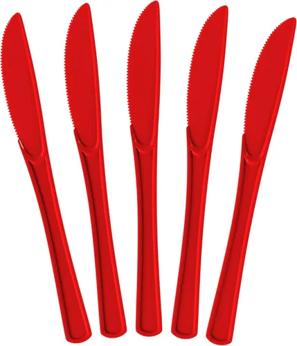 Miniatura 9 de Exquisite Cuchillos de plástico negro, 50 piezas, cuchillos negros, utensilios desechables, juego de cubiertos de plástico resistente