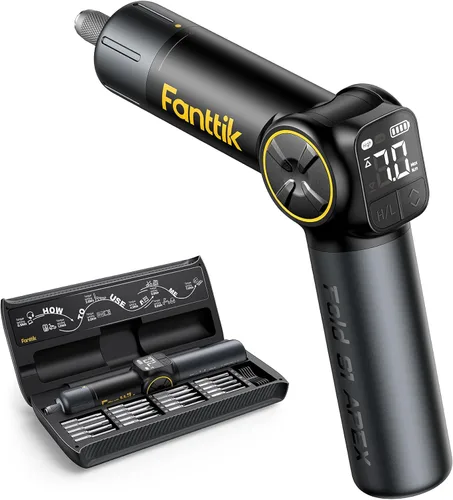 Fanttik S1 APEX Destornillador Eléctrico, Destornillador de Mango Pivotante, Máx 7N.m Alto Torque, 2 Opciones de Velocidad, 1/4'' Hex, Interacción